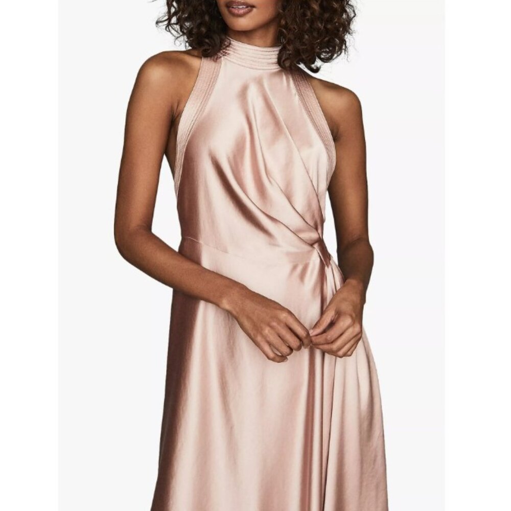 🌹NWOT🌹Stunning Reiss Rita Halter Midi Dress - Picture 5 of 10